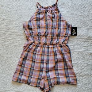 Art Class NWT Kids Multicolered Plaid Romper Shorts Size L (10/12)